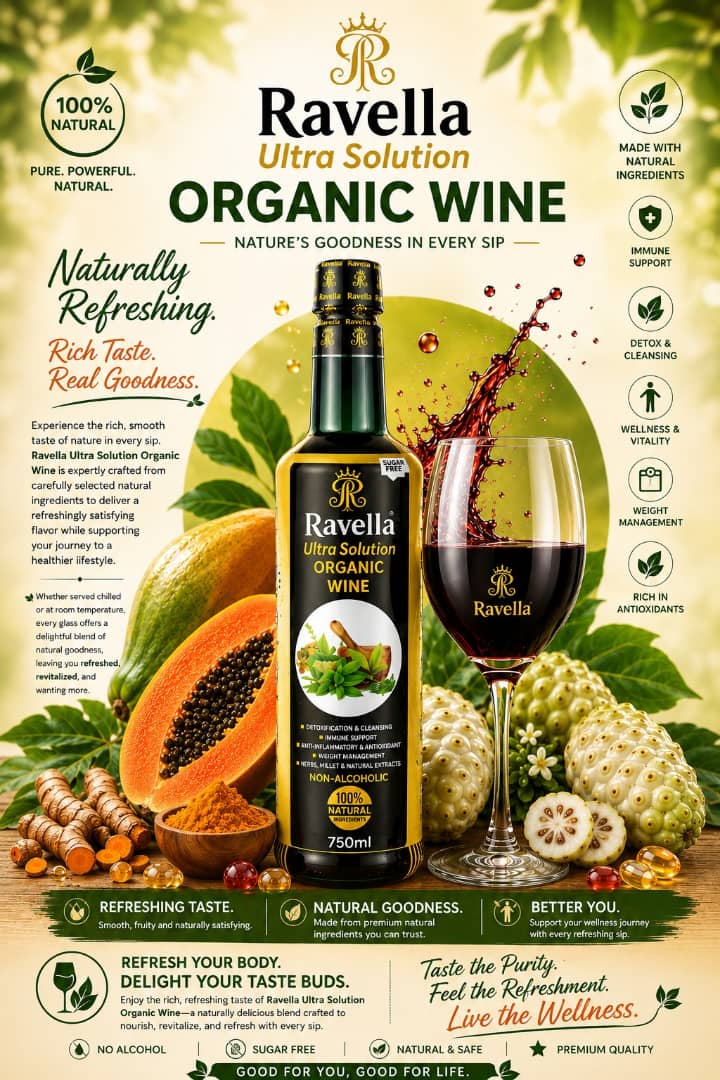 Ravella organic wine bottle